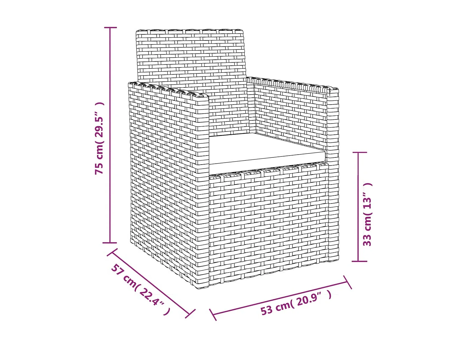 Set de 3 canapés d'extérieur et coussins Noir Résine tressée