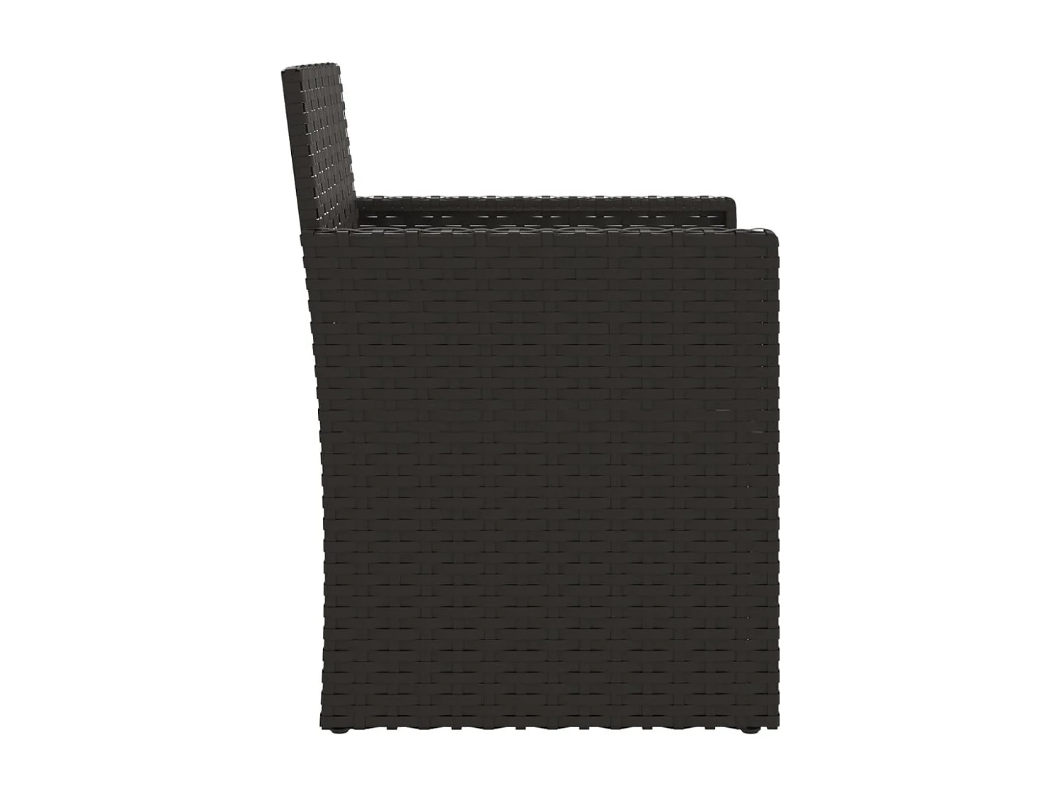 Set de 3 canapés d'extérieur et coussins Noir Résine tressée