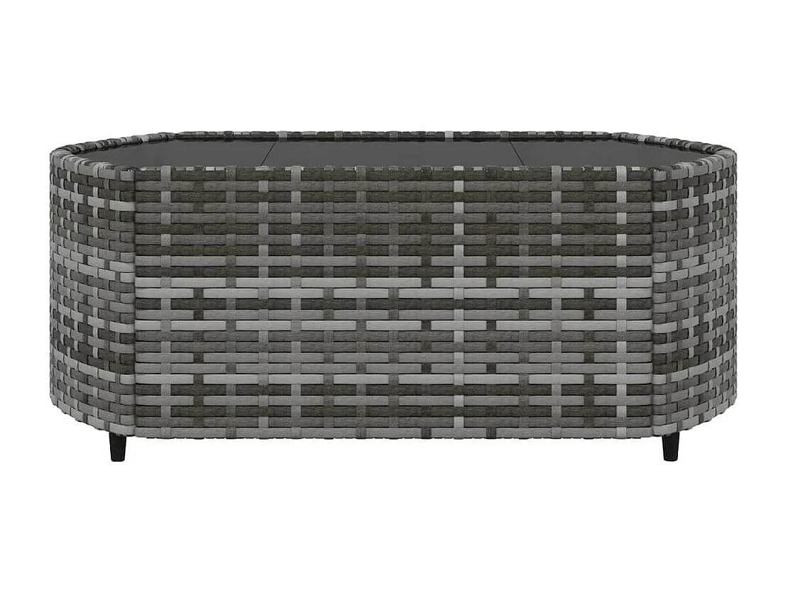 Salon de jardin 4 pcs avec coussins Gris Résine tressée