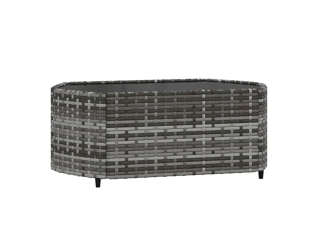 Set Divani da Giardino 4 pz con Cuscini in Polyrattan Grigio