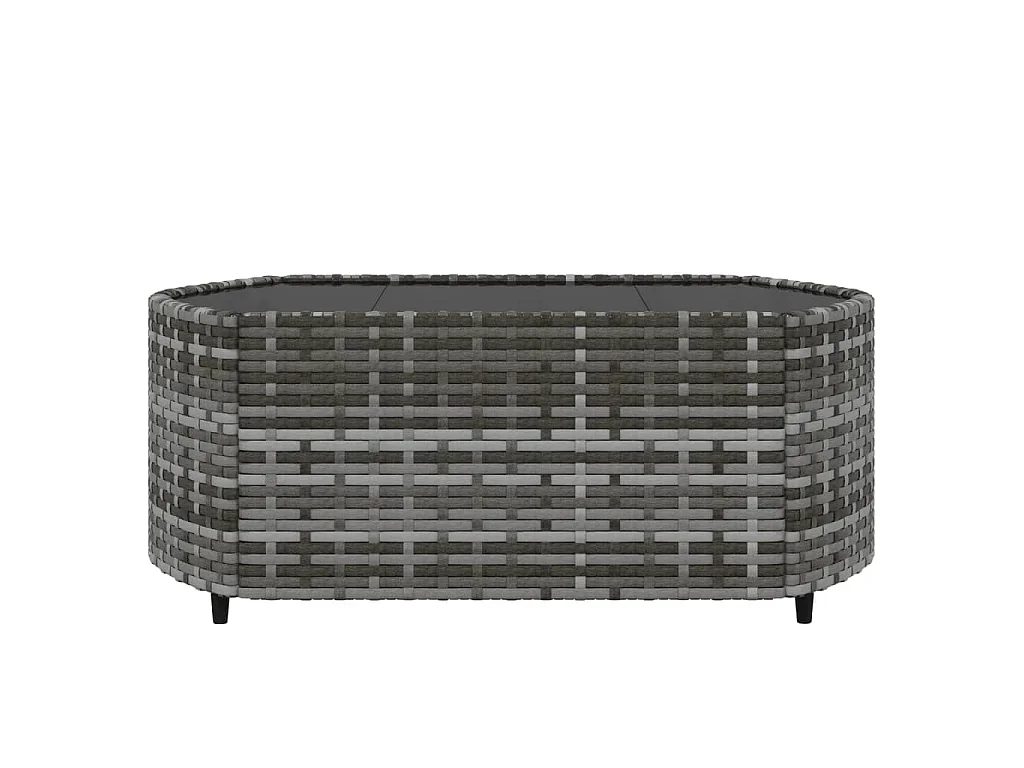 Set Divani da Giardino 4 pz con Cuscini in Polyrattan Grigio