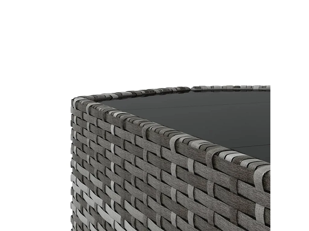 Set Divani da Giardino 4 pz con Cuscini in Polyrattan Grigio