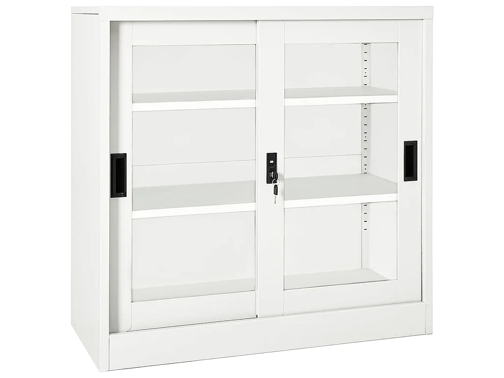 Schrank mit Schiebetür Weiß 90x40x90 cm Stahl