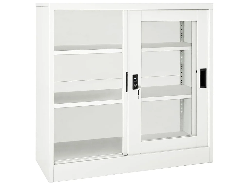 Schrank mit Schiebetür Weiß 90x40x90 cm Stahl