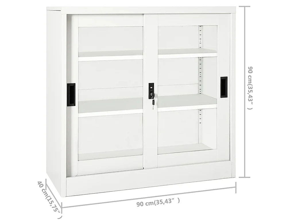 Schrank mit Schiebetür Weiß 90x40x90 cm Stahl