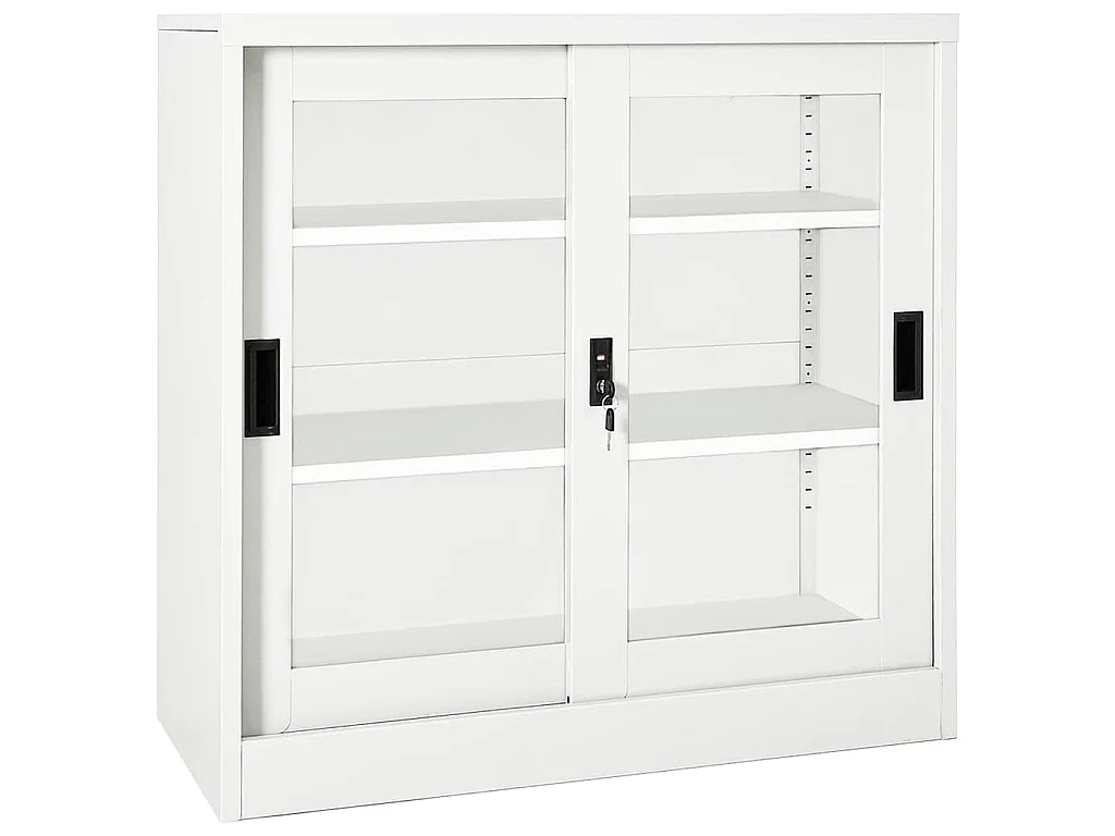 Armario con puerta corredera acero blanco 90x40x90 cm