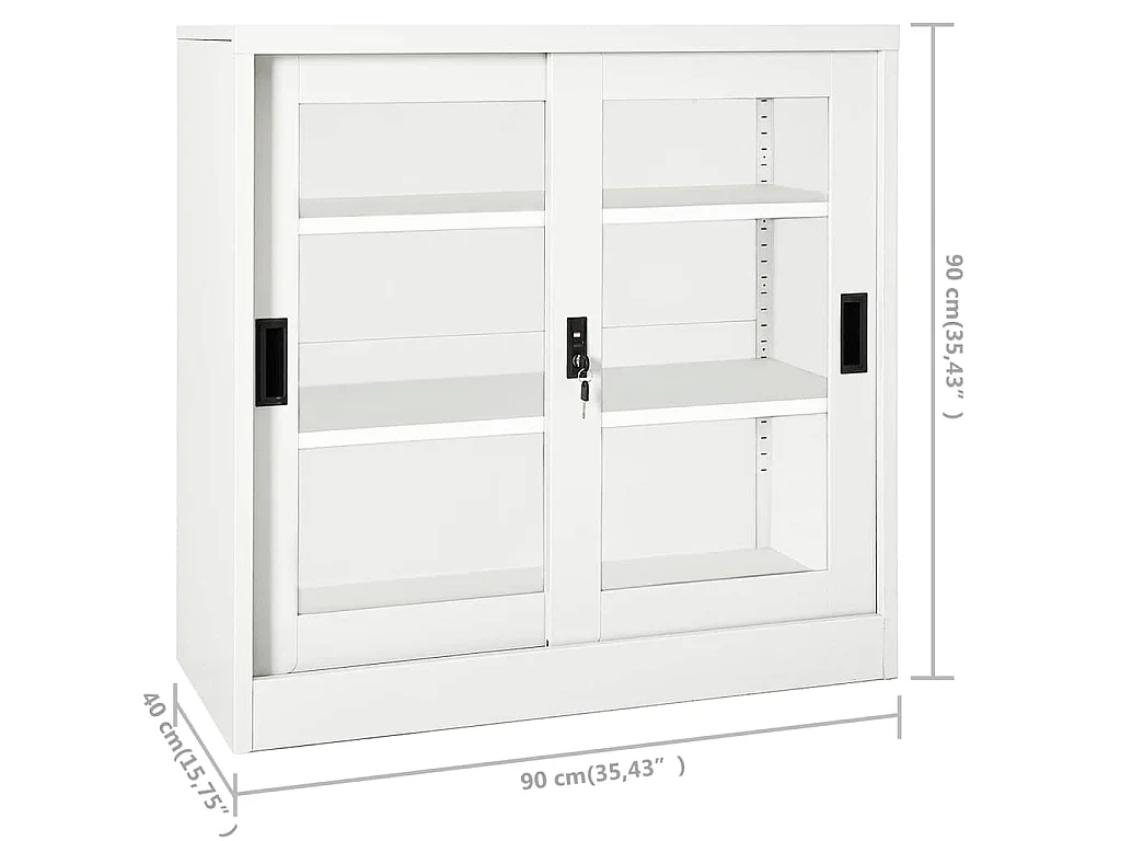 Armario con puerta corredera acero blanco 90x40x90 cm