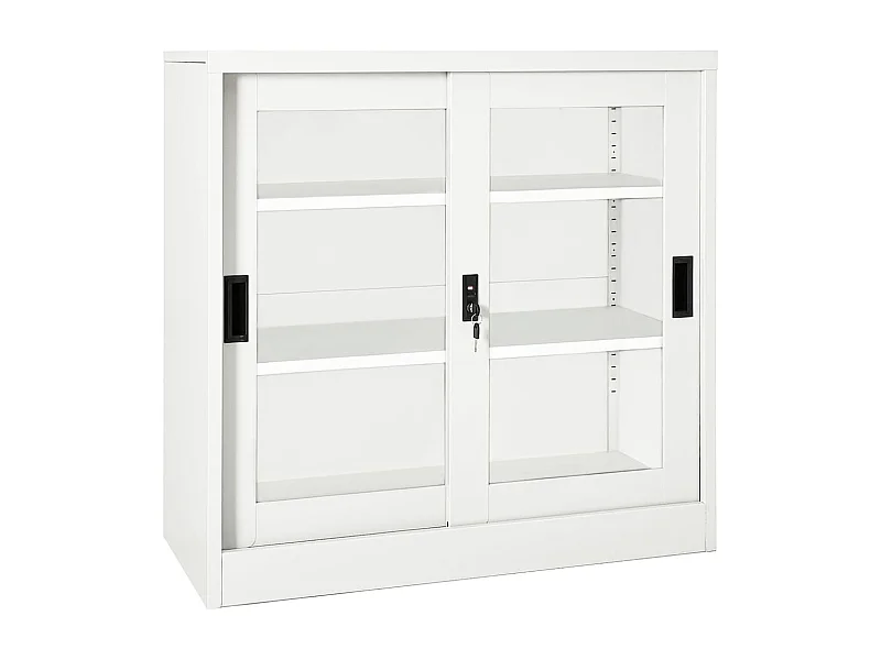 Armoire à portes coulissantes Blanc 90x40x90 cm Acier