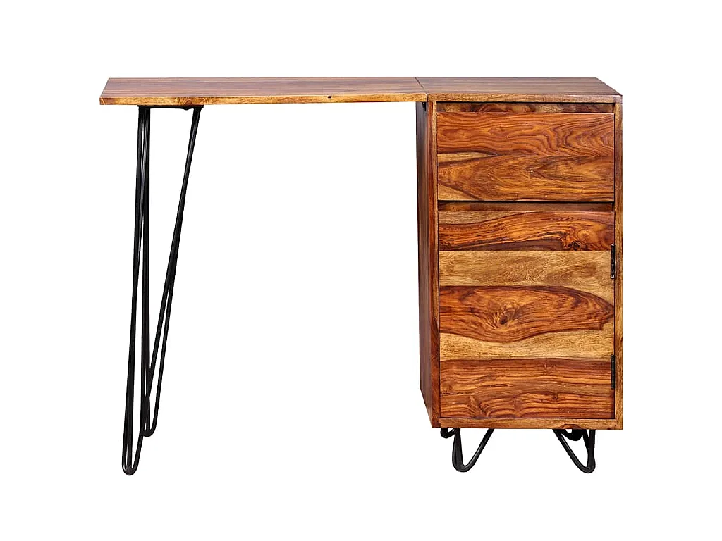 Bureau avec 1 tiroir et 1 armoire Bois massif