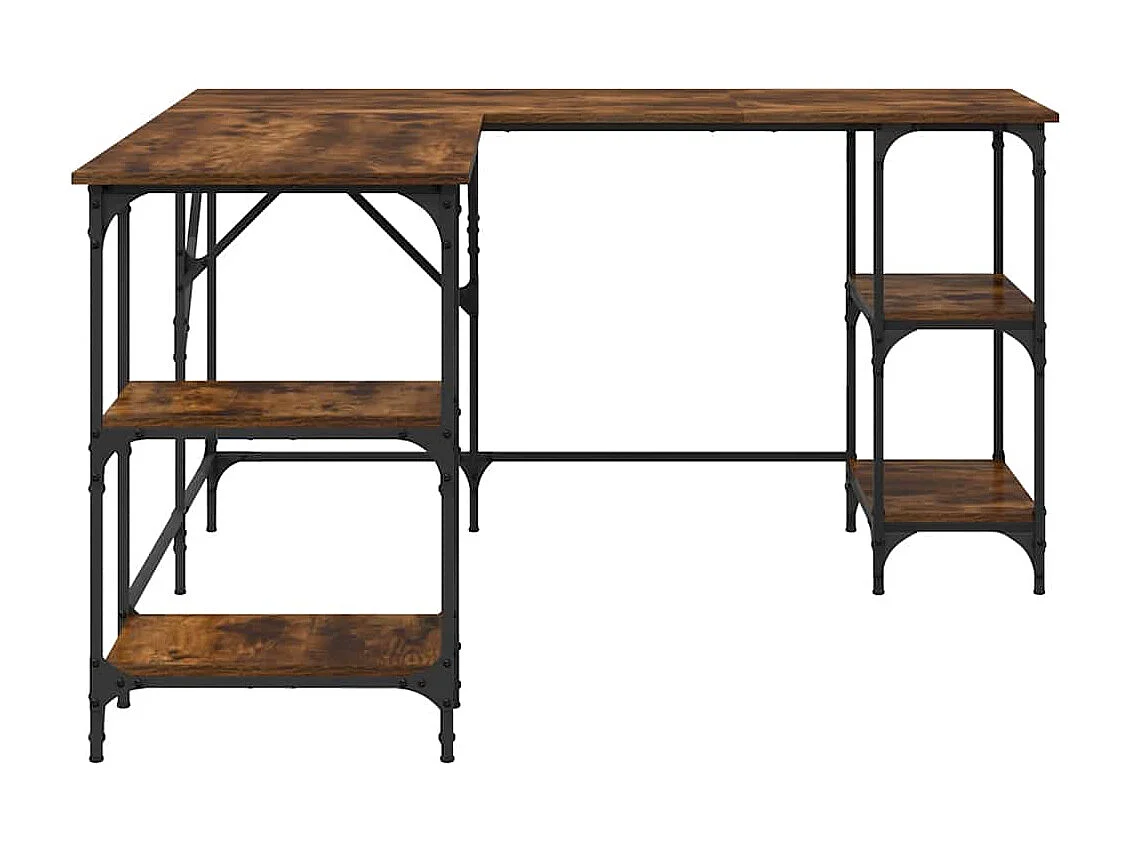 Bureau chêne fumé 139x139x75 cm bois d'ingénierie