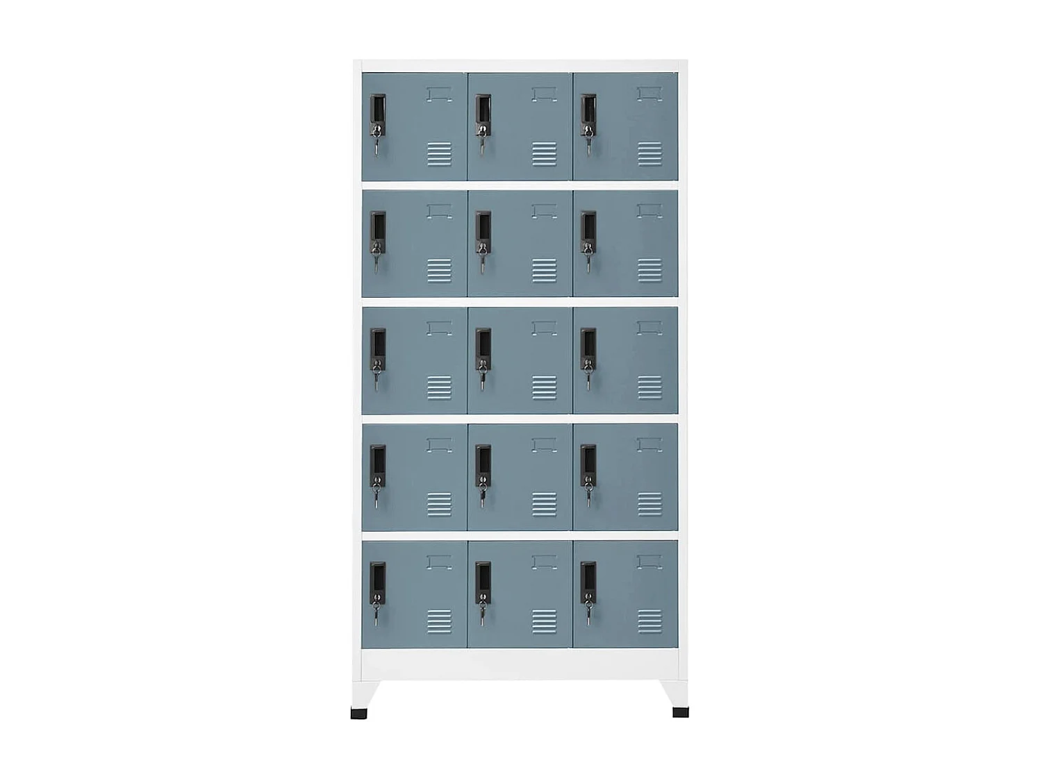 Schließfachschrank Hellgrau und Dunkelgrau 90x40x180 cm Stahl