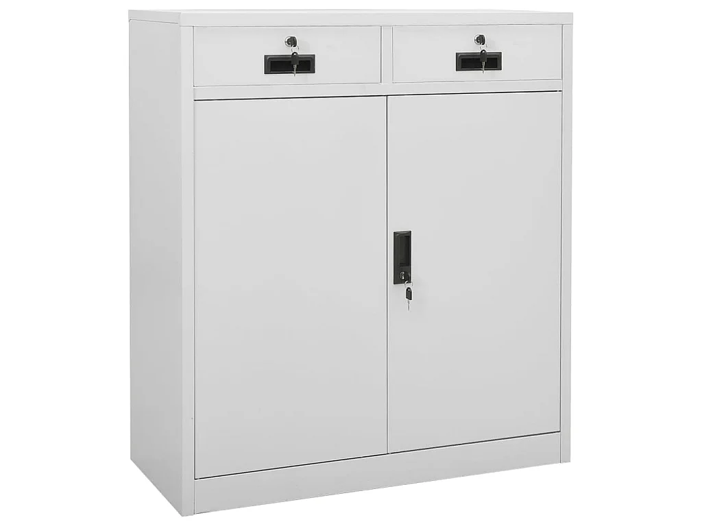 Armadio per Ufficio Grigio Chiaro 90x40x102 cm in Acciaio