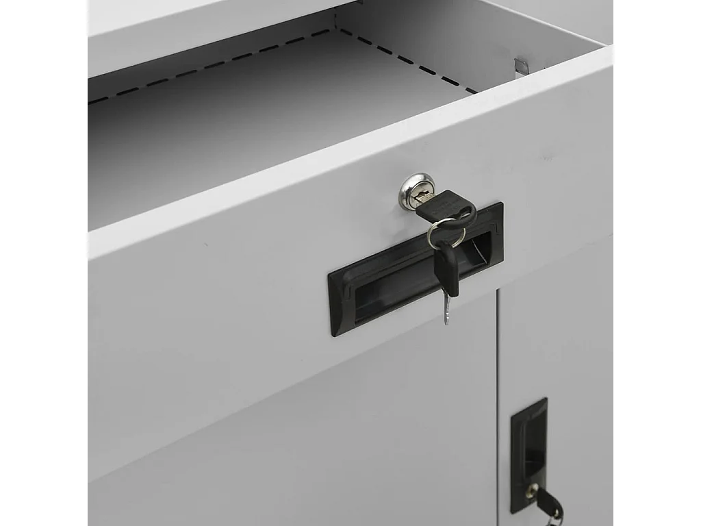 Armadio per Ufficio Grigio Chiaro 90x40x102 cm in Acciaio