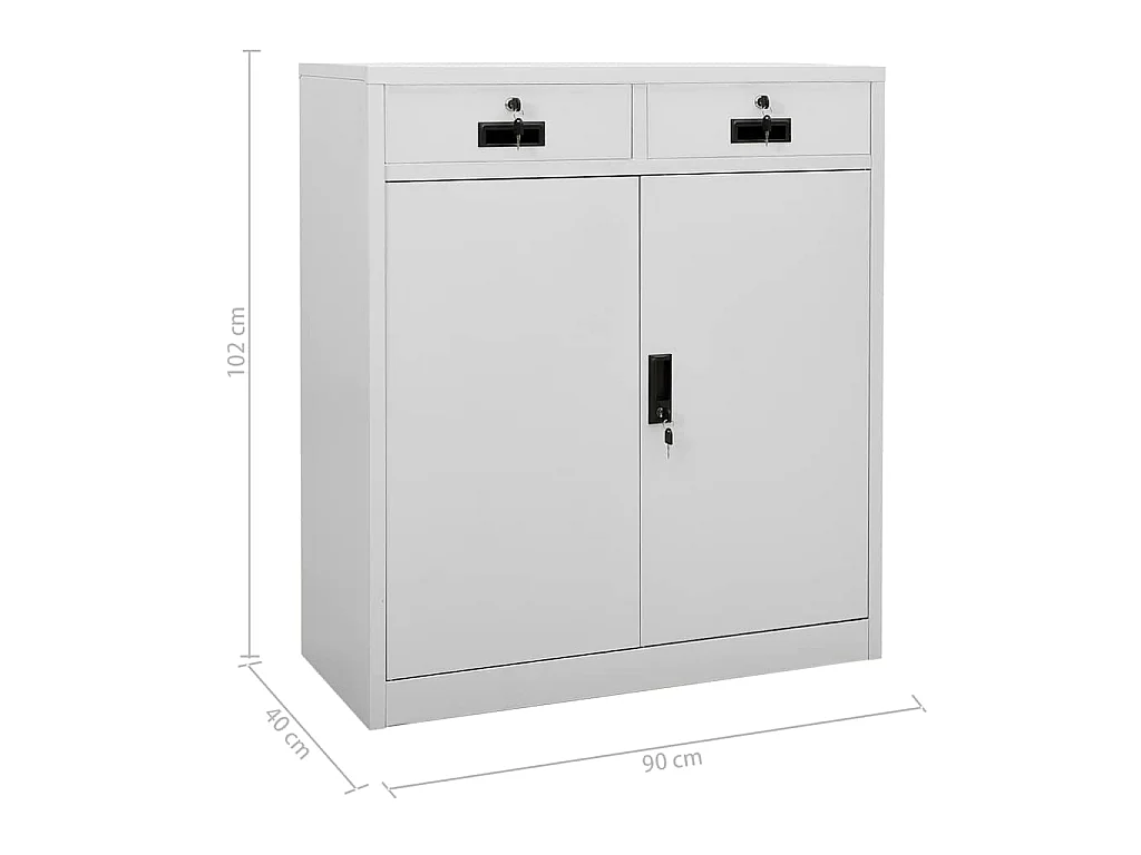 Büroschrank Hellgrau 90x40x102 cm Stahl