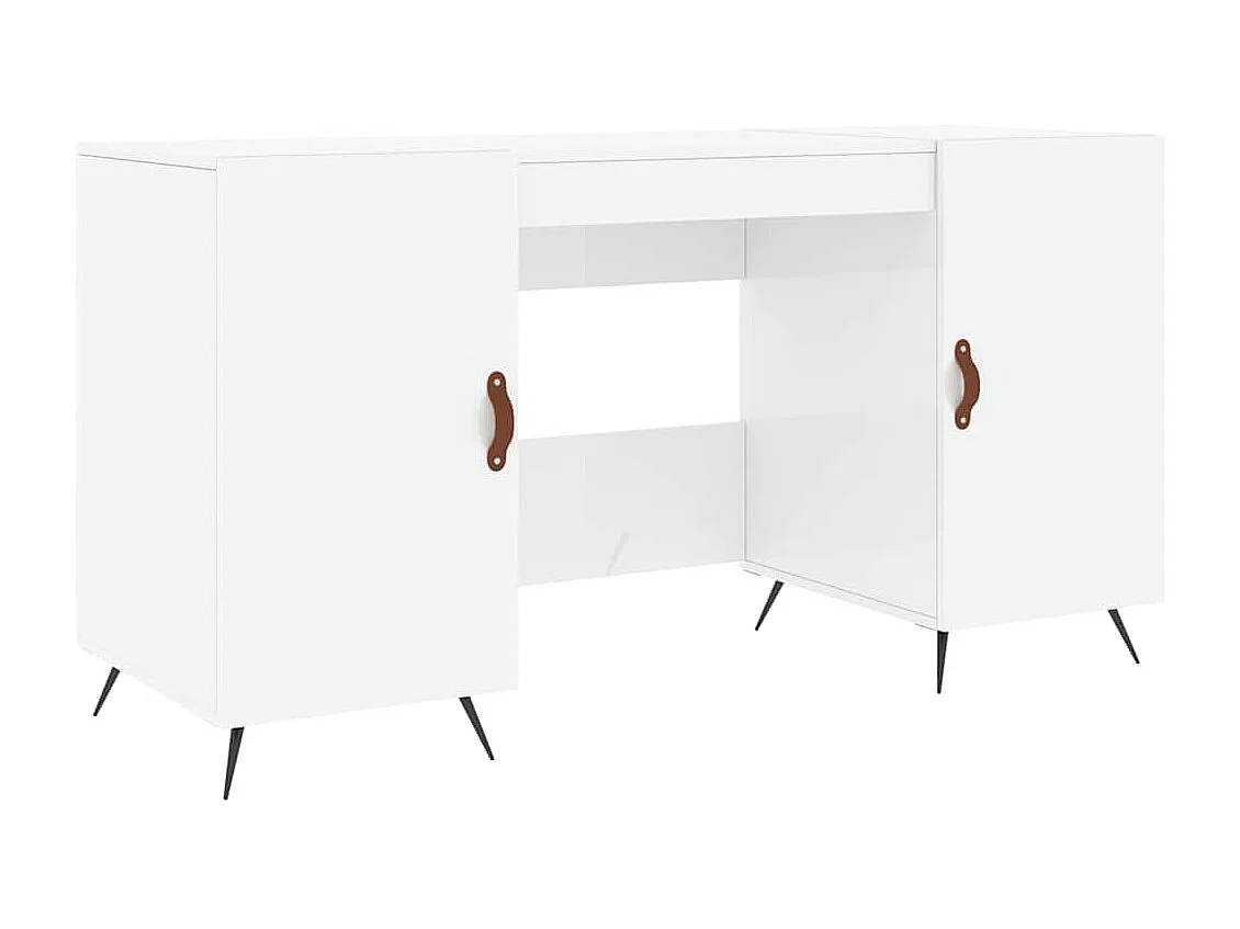 Scrivania Bianco Lucido 140x50x75 cm in Legno Multistrato