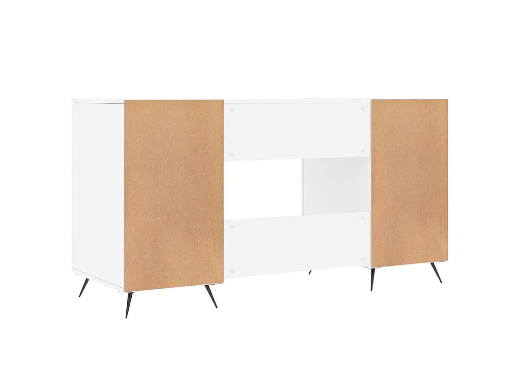 Scrivania Bianco Lucido 140x50x75 cm in Legno Multistrato