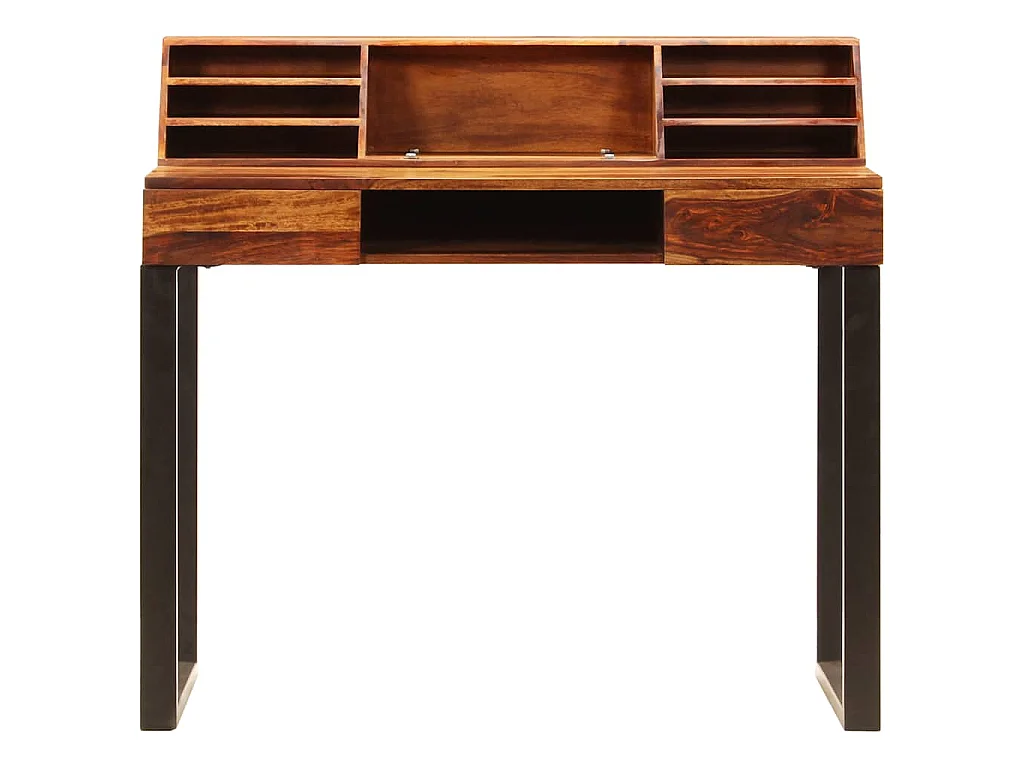 Bureau 110x50x94 cm Bois solide de Sesham et acier