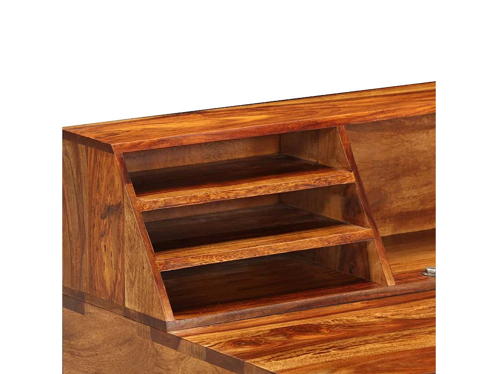 Bureau 110x50x94 cm Bois solide de Sesham et acier