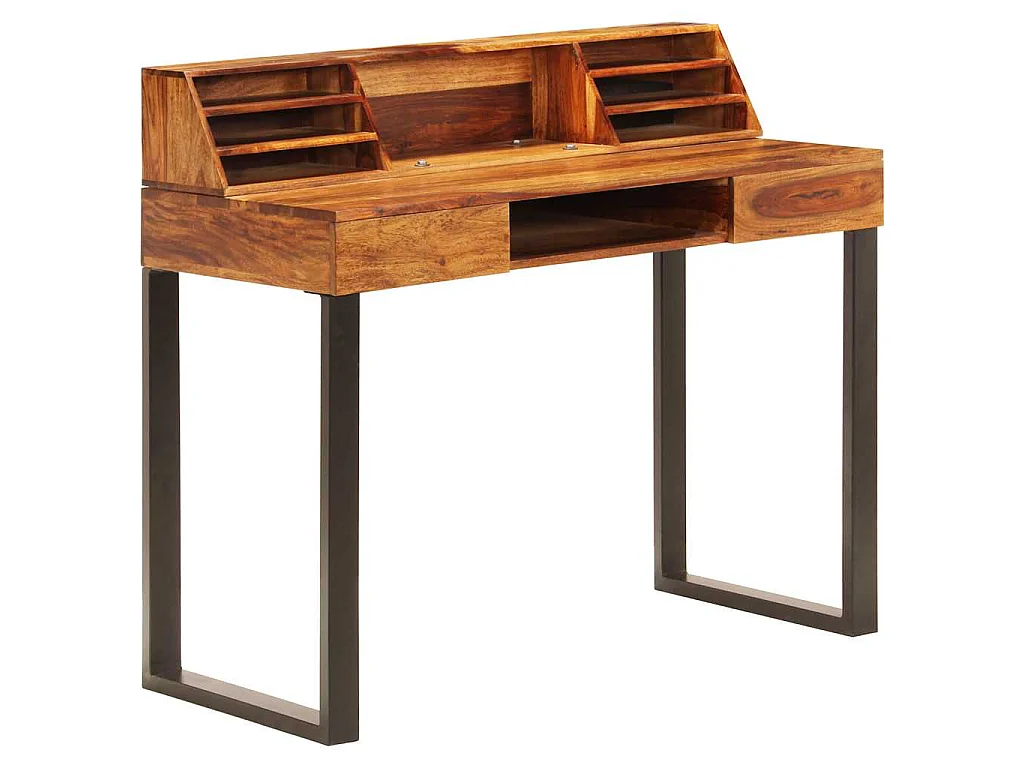 Bureau 110x50x94 cm Bois solide de Sesham et acier