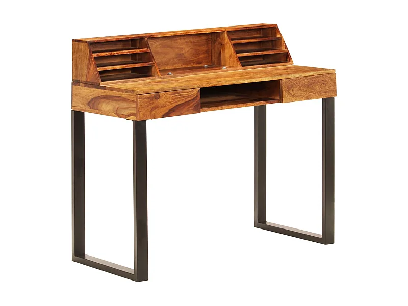 Scrivania 110x50x94 cm Massello di Acacia e Acciaio