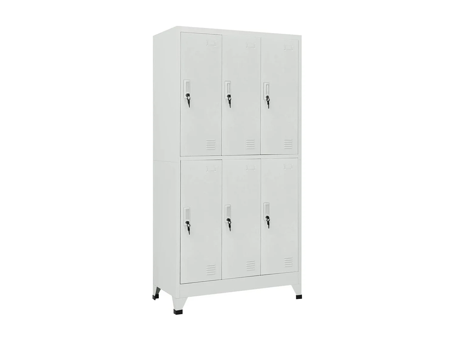 Schließfachschrank mit 6 Fächern Stahl 90x45x180 cm Grau