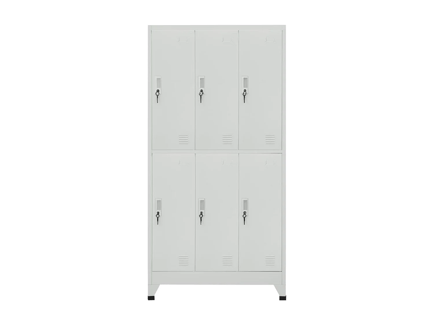 Schließfachschrank mit 6 Fächern Stahl 90x45x180 cm Grau