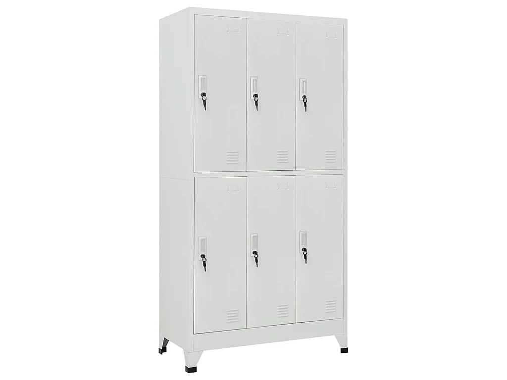 Lockerkast met 6 vakken 90x45x180 cm staal grijs