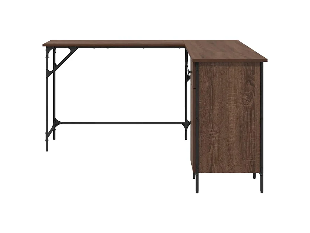 Bureau chêne marron 141x141x75 cm bois d'ingénierie