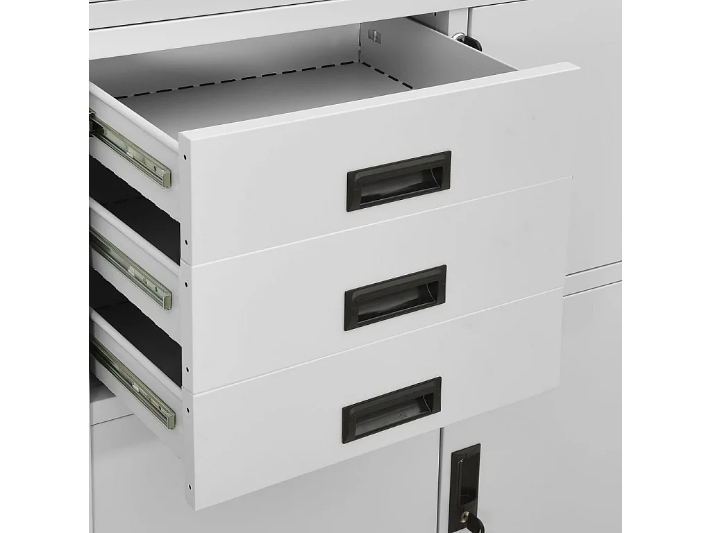 Armoire de bureau Gris clair 90x40x180 cm Acier