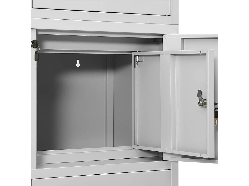 Büroschrank Hellgrau 90x40x180 cm Stahl