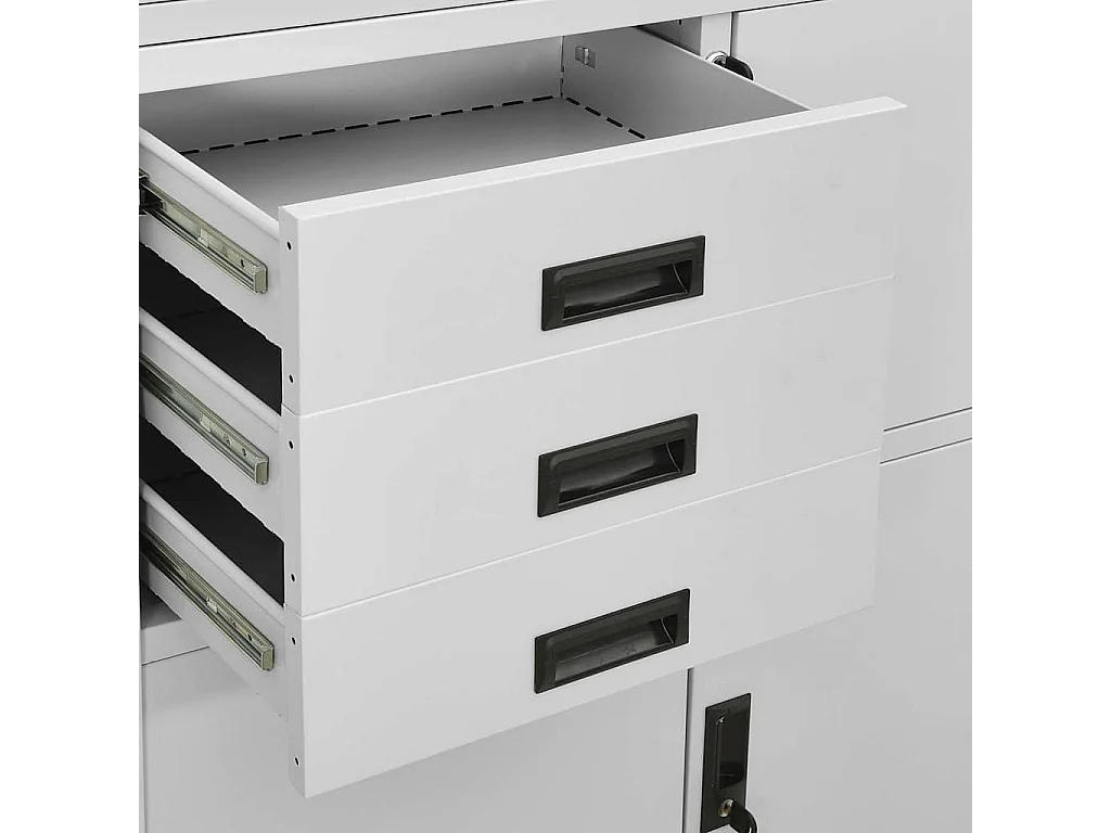 Büroschrank Hellgrau 90x40x180 cm Stahl