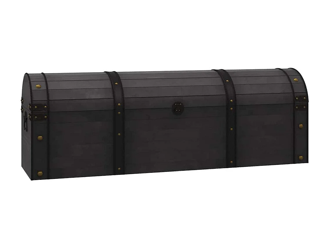 Baule in Legno Massello Stile Vintage 120x30x40 cm