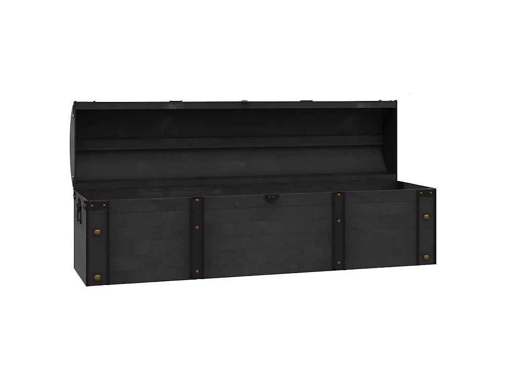 Coffre de rangement Bois massif style vintage 120x30x40 cm