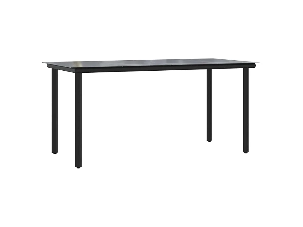 Set da Pranzo da Giardino 7 pz Nero e Marrone in Polyrattan