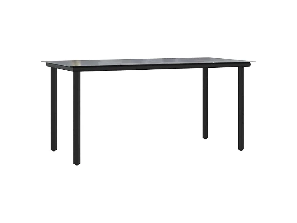Set da Pranzo da Giardino 7 pz Nero e Marrone in Polyrattan