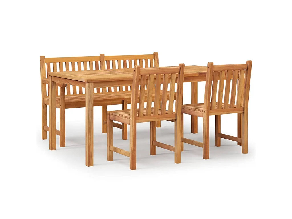 Ensemble à manger de jardin 4 pcs Bois de teck massif
