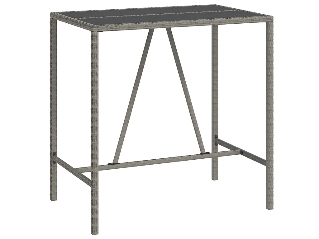 Ensemble de bar de jardin 7 pcs avec coussins gris poly rotin