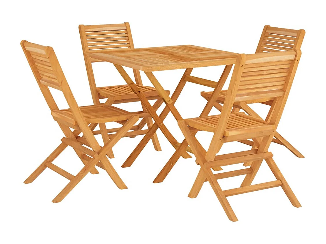 Ensemble à manger de jardin 5 pcs Bois de teck massif