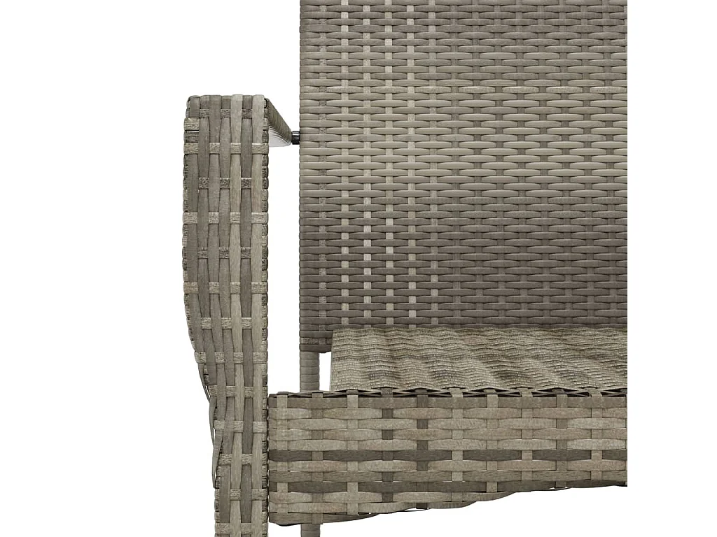 Set da Pranzo da Giardino 7 pz con Cuscini in Polyrattan Grigio