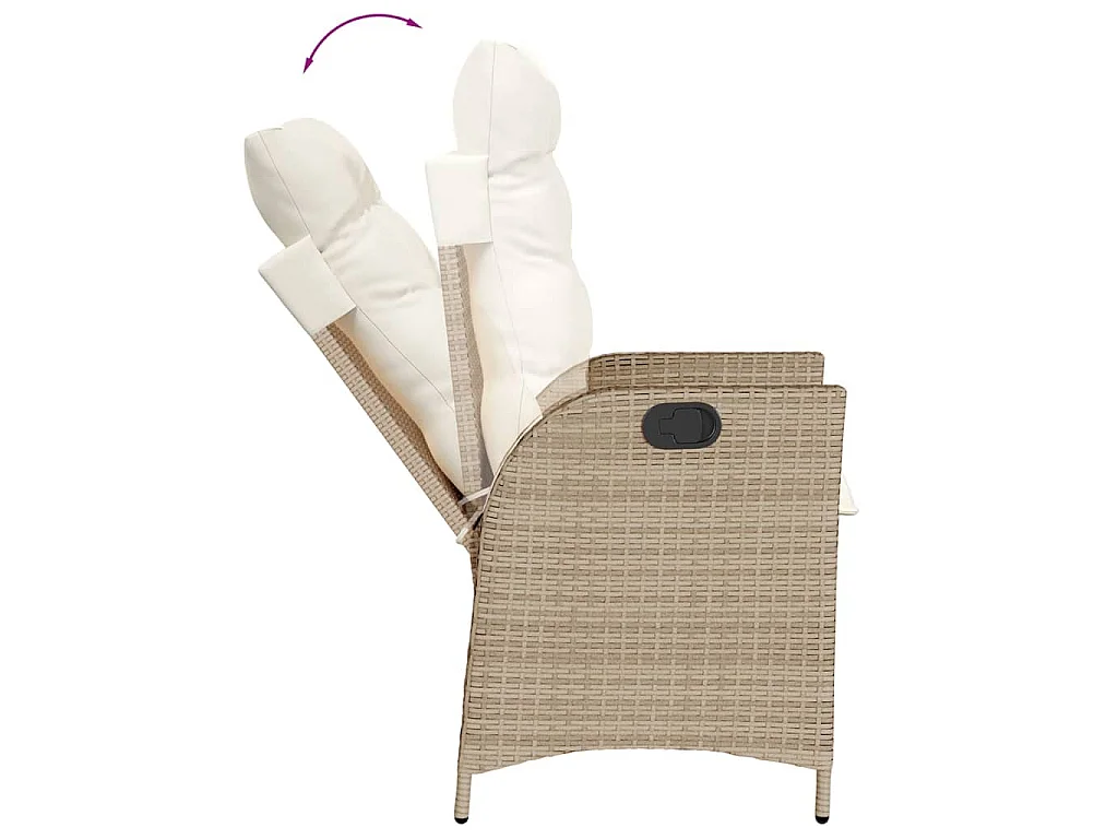 9-tlg. Garten-Essgruppe mit Kissen Beige Poly Rattan