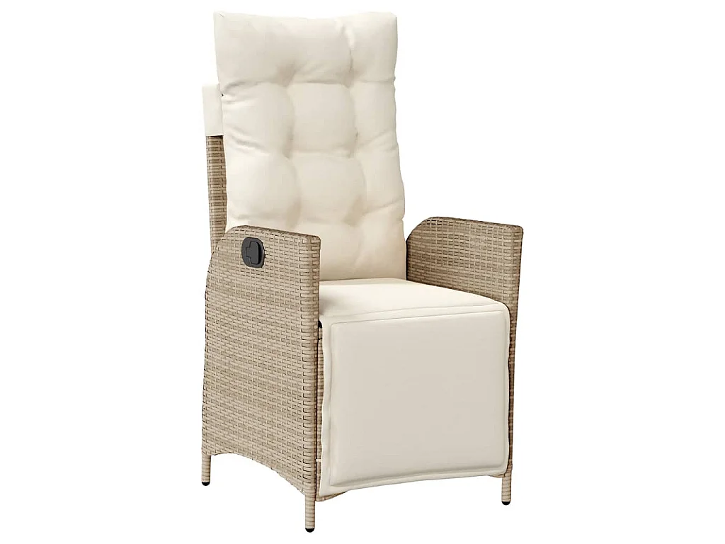 9-tlg. Garten-Essgruppe mit Kissen Beige Poly Rattan
