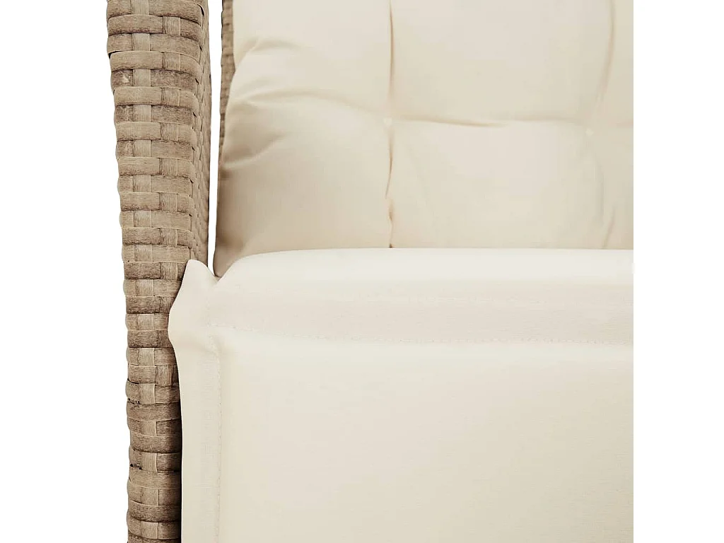 9-tlg. Garten-Essgruppe mit Kissen Beige Poly Rattan