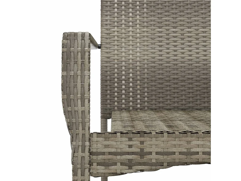 Set da Pranzo da Giardino 5 pz con Cuscini in Polyrattan Grigio