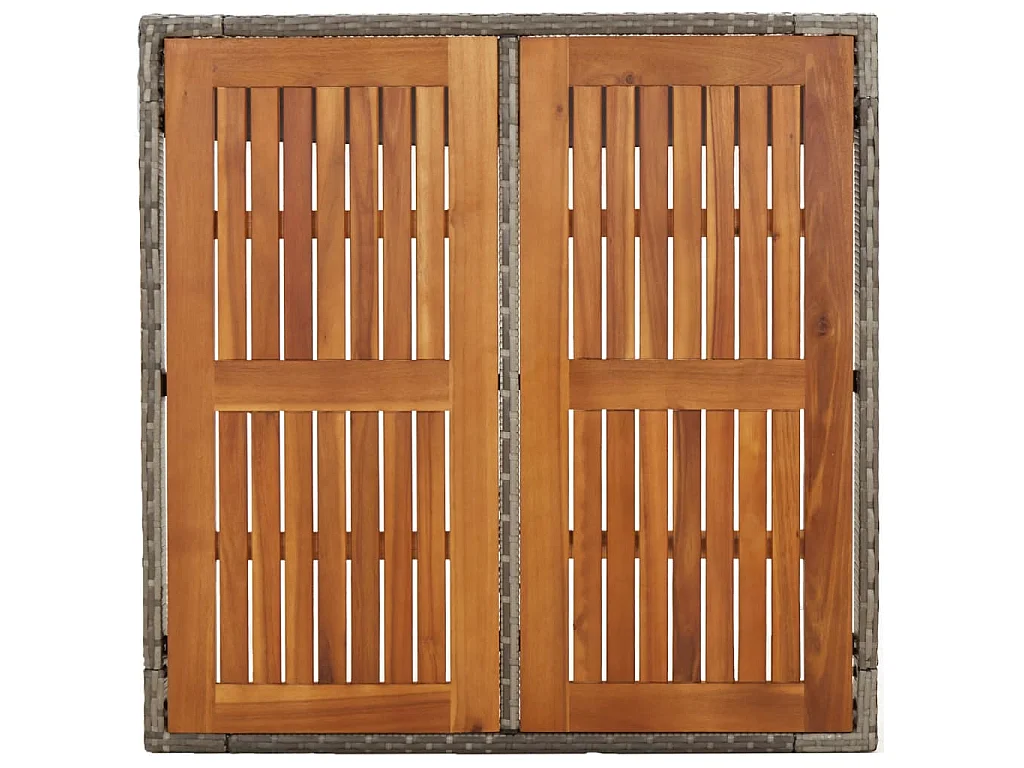 5-tlg. Garten-Essgruppe mit Kissen Grau Poly Rattan