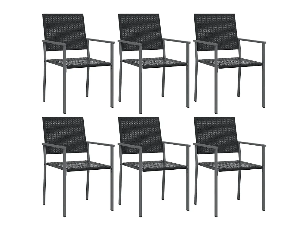 Set da Pranzo da Giardino 7 pz in Polyrattan e Acciaio