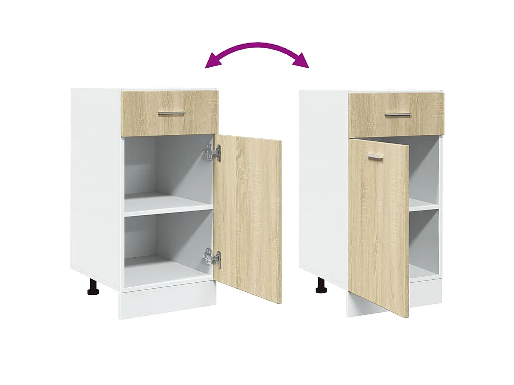 Armoire à tiroirs inférieure "Lyon" Chêne Sonoma 40 x 46 x 81,5 cm Bois d'ingénierie