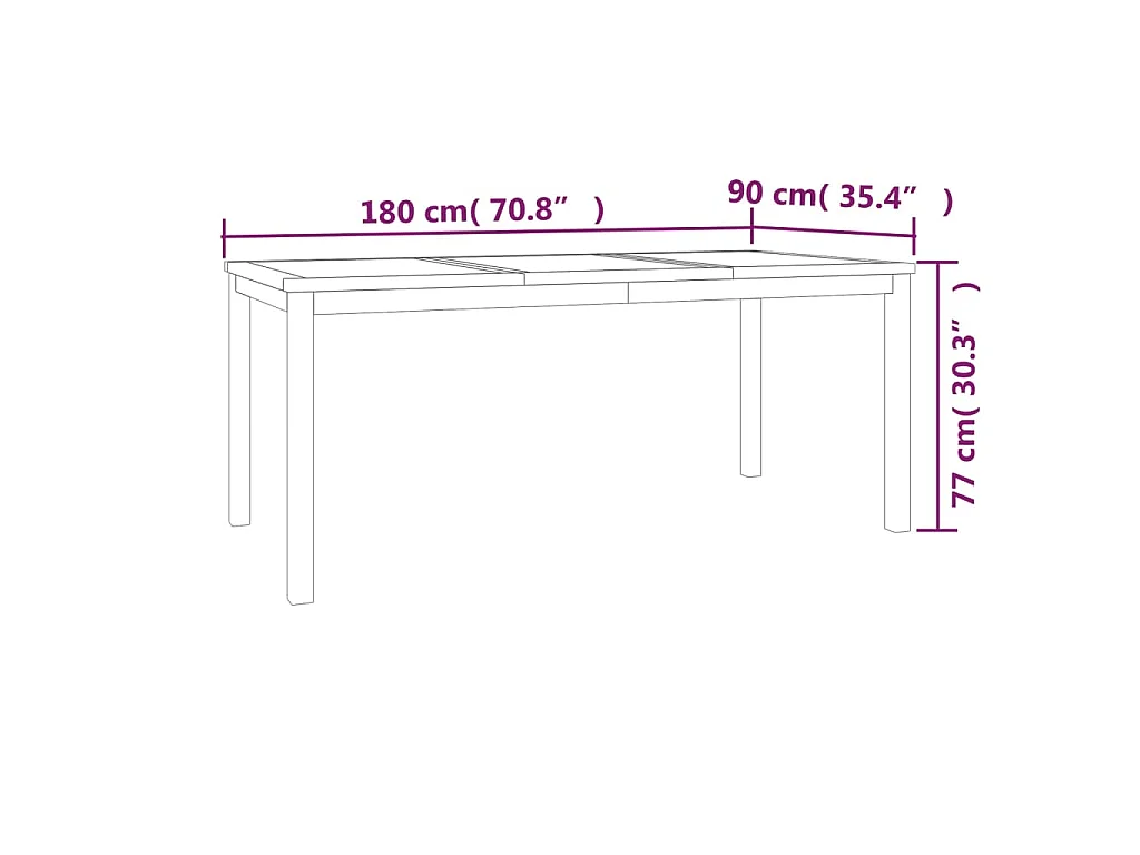 Ensemble à manger de jardin 3 pcs Bois de teck massif