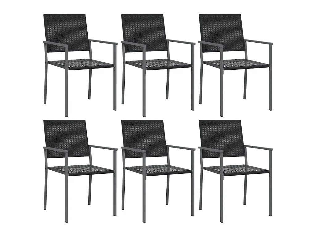 Set da Pranzo da Giardino 7 pz in Polyrattan e Acciaio