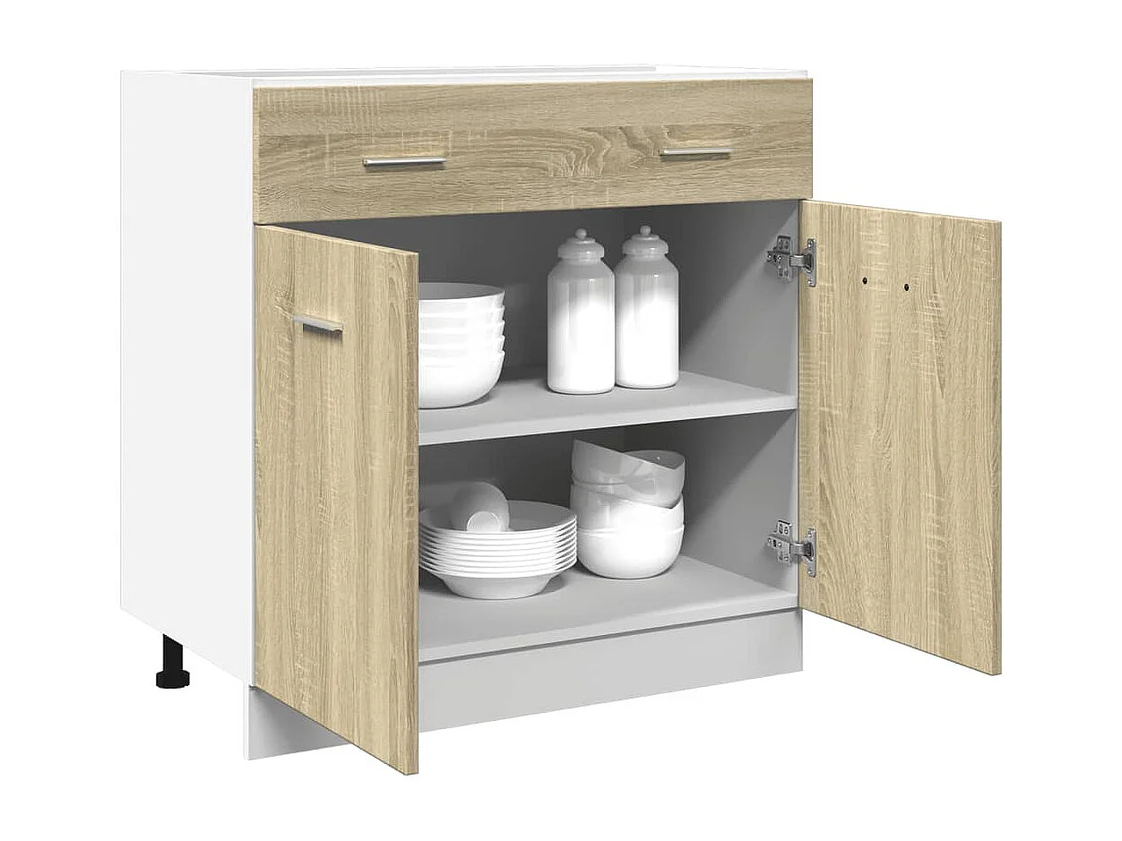 Schubunterschrank Lyon Sonoma-Eiche 80x46x81,5 cm Holzwerkstoff