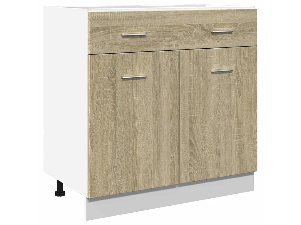 Onderkast met lade Lyon 80x46x81,5 cm bewerkt hout sonoma eikenkleurig